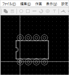 マウス・カーソルにDIPパッケージのシルエットがくっついて一緒に移動する