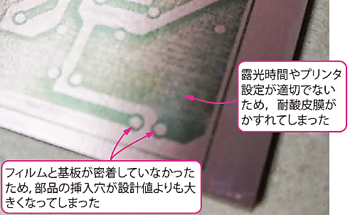 露光時間が長すぎると、残したいレジスト部が現像液で溶けてしまう