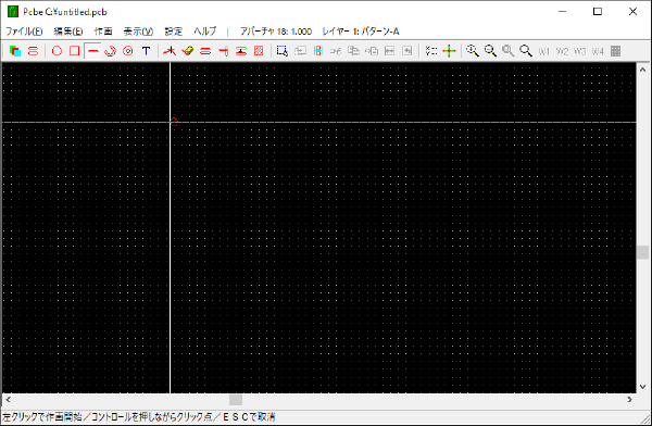 プリント基板CAD PCBEの起動画面